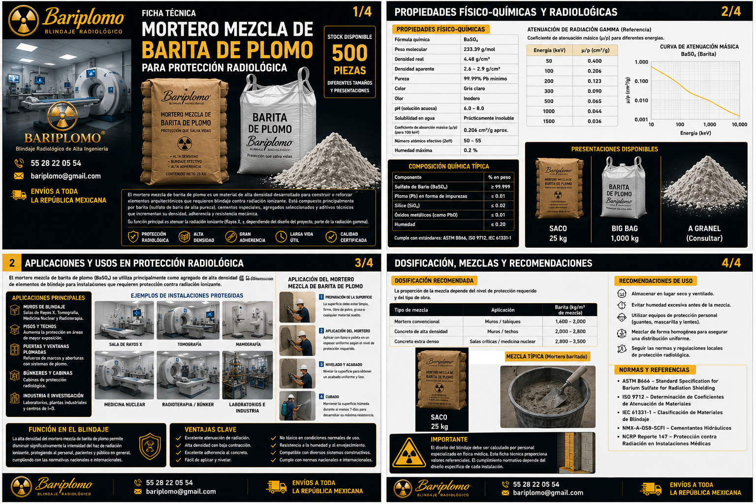Ficha Técnica Mortero Mezcla de Barita de Plomo
